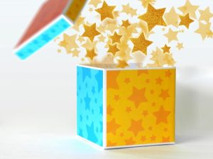 bursting gift box