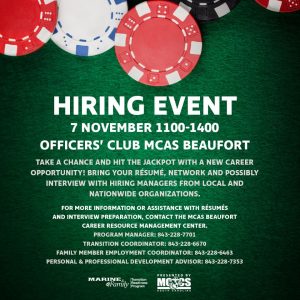 MCAS Beaufort Hiring event flyer