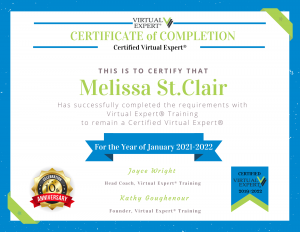 Virtual Expert certification certificate