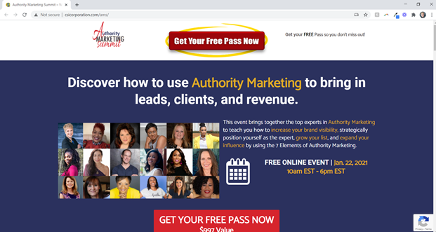 authority marketing event screenshot