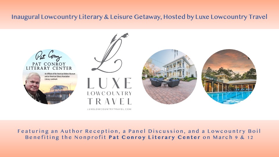 trio of events graphic Lowcountry Literary and Leisure Getaway