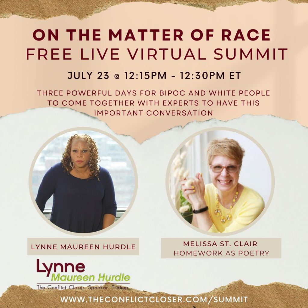 On The Matter Of Race Virtual Summit Lynne Maureen Hurdle Melissa St. Clair