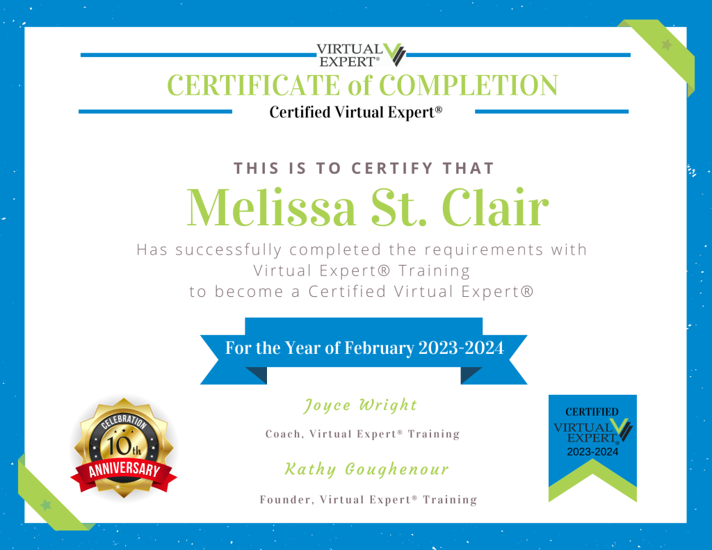 Certified Virtual Expert certificate
